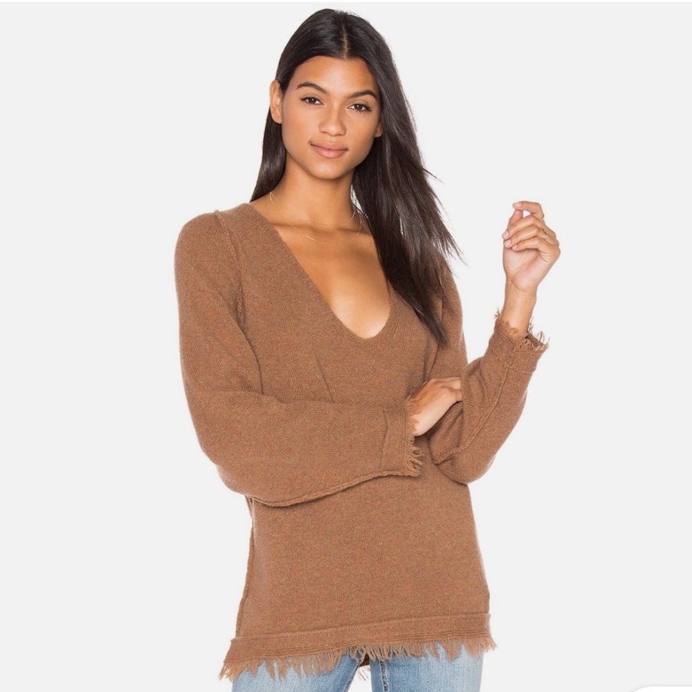 Free People Wool Blend V-Neck Sweater